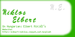 miklos elbert business card